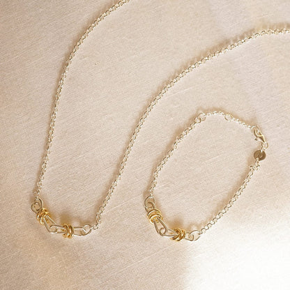 Polly Knot Lightweight Chain Necklace Silver Plate