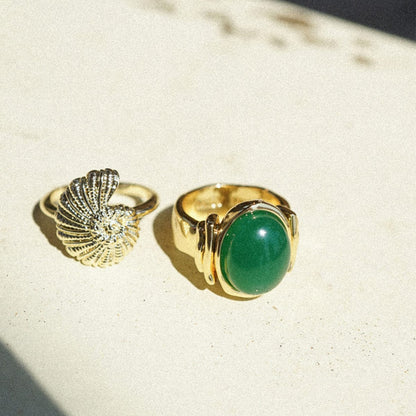Polly Chunky Gemstone Ring 18ct Gold Plate
