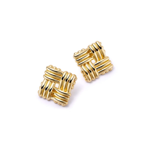 Polly Lattice Stud Earrings 18ct Gold Plate