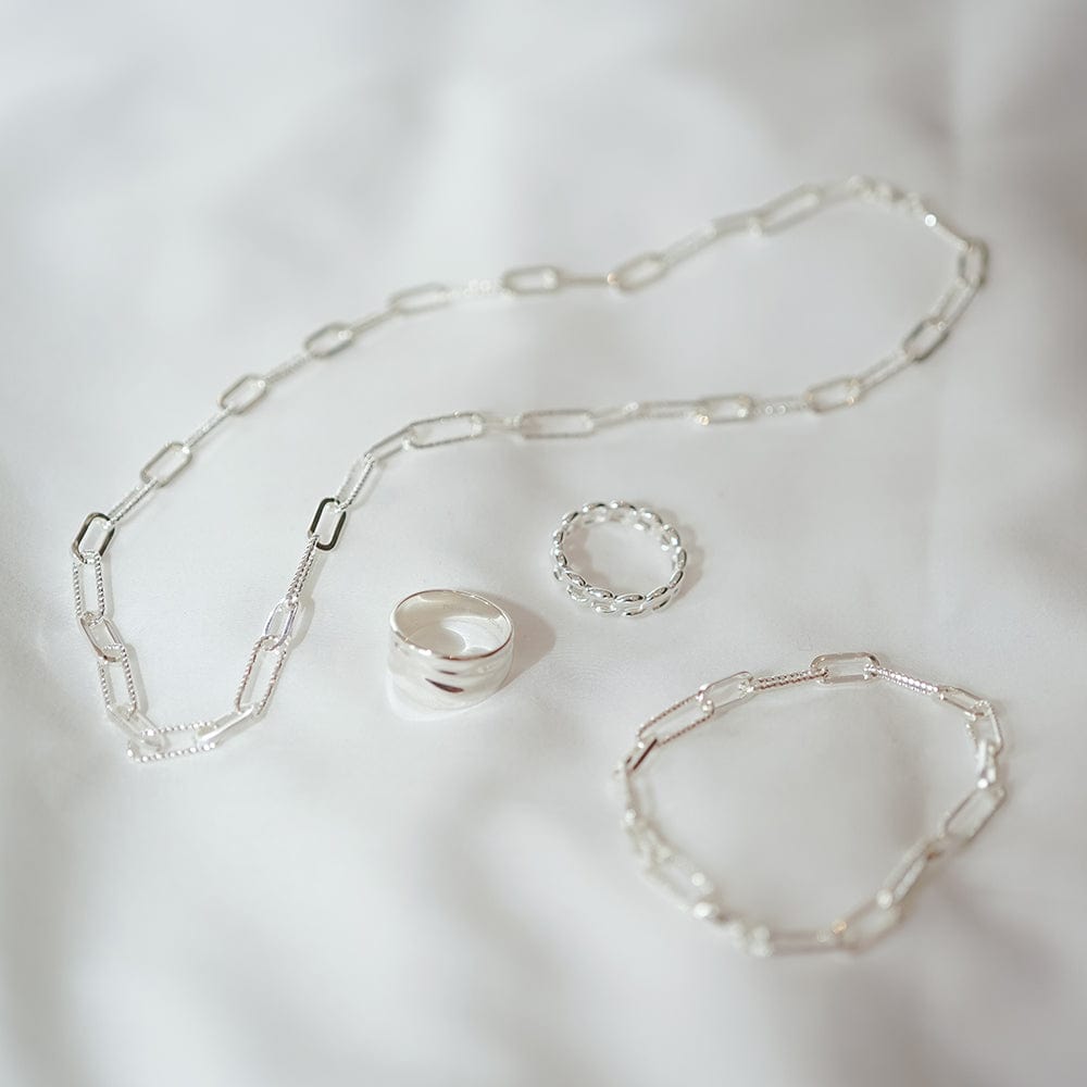 Polly Paper Clip Layering Set Silver Plate