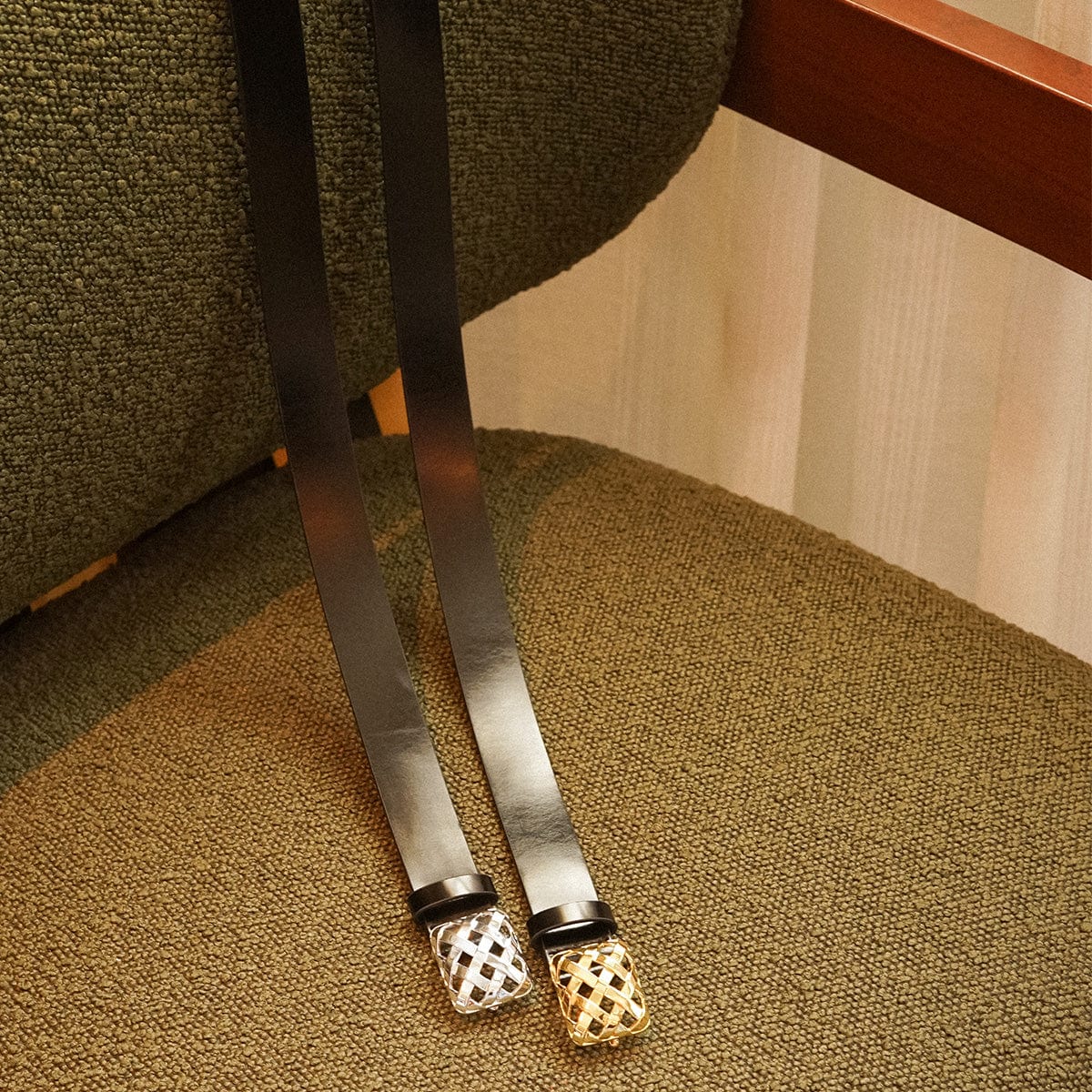 Polly Woven Leather Look 18ct Gold Plate