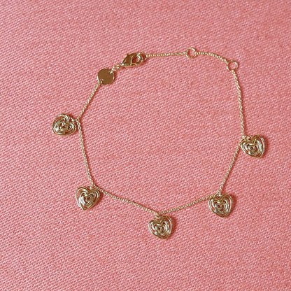 Scribble Hearts Charm Layering Set 18ct Gold Plate