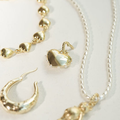 Shrimps Heart Charm Bracelet 18ct Gold Plate