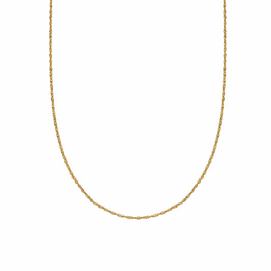 Singapore Layering Chain Necklace 18ct Gold Plate
