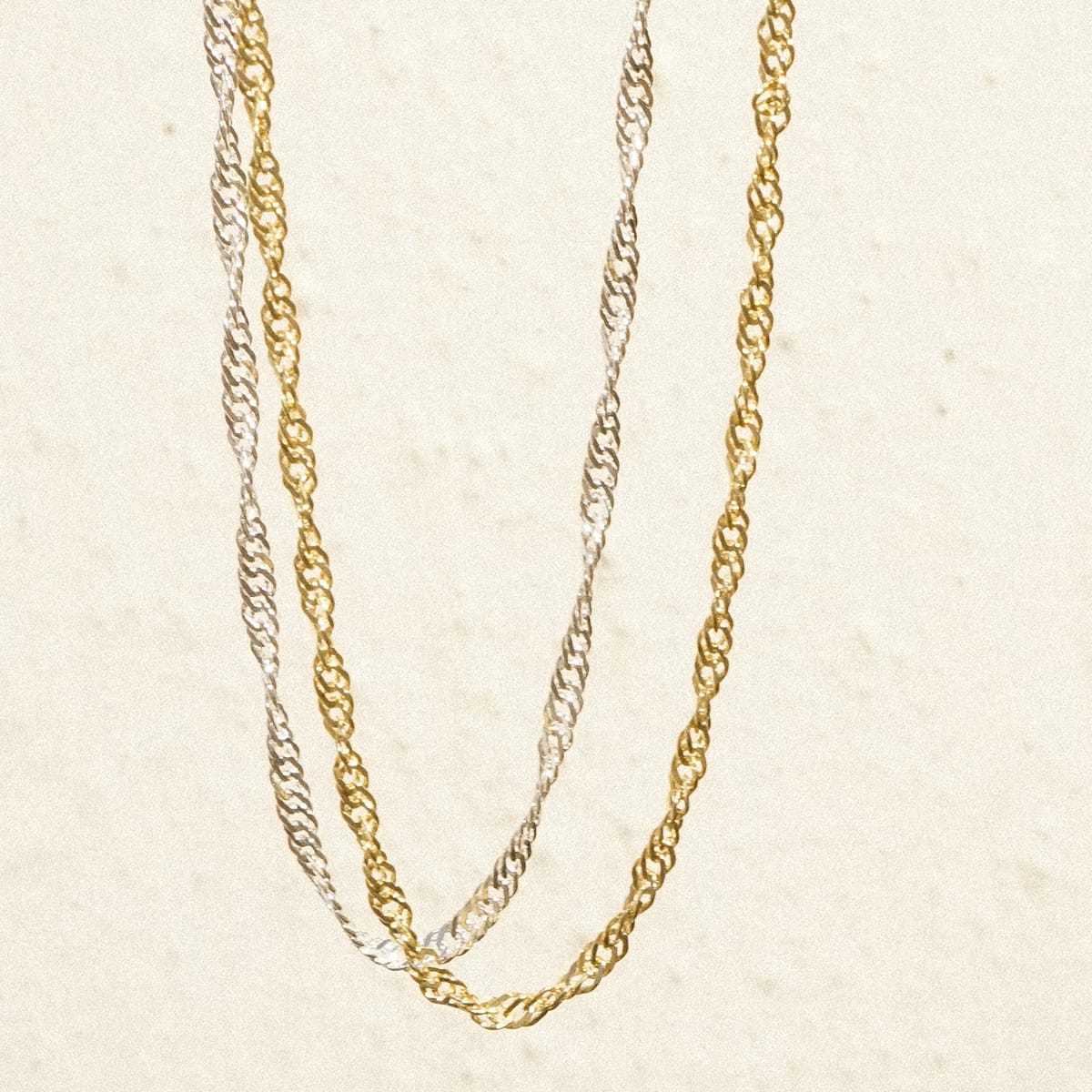 Singapore Layering Chain Necklace Sterling Silver