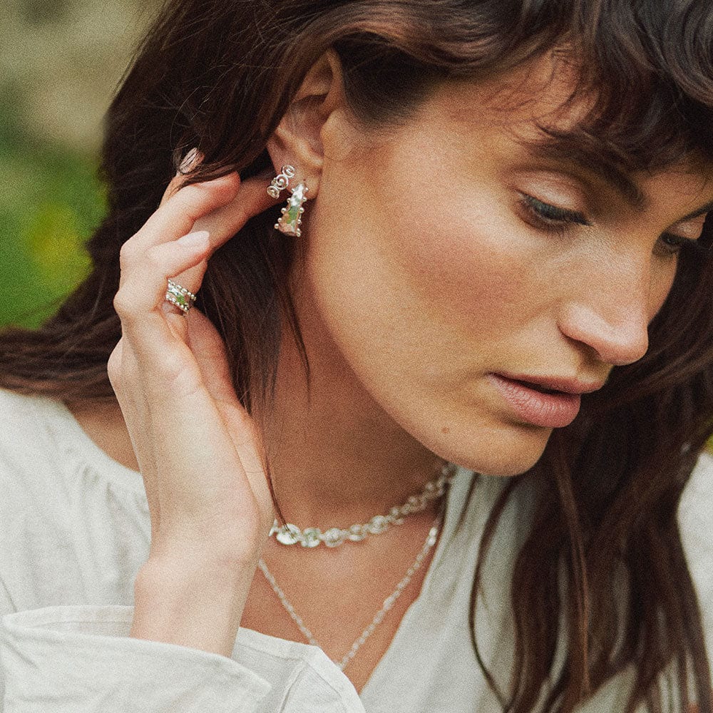 Spiral Hoop Earrings Sterling Silver